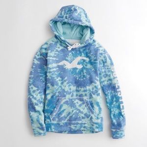 Blue tie dye Hollister sweatshirt